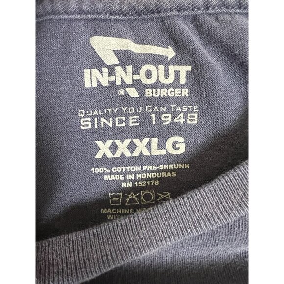 Vintage In-N-Out Men T-Shirt 3XL Blue California Graphic Hot Rod Drive Thru - Picture 7 of 10